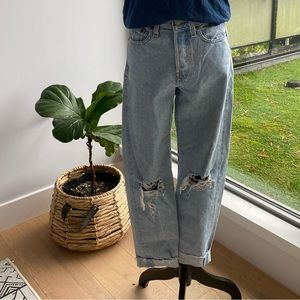 High wasted Levis wedgie kiss off jeans